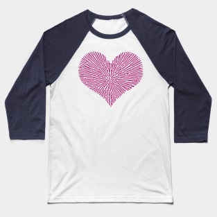 Turing Pattern Sunburst Love Heart (Pink) Baseball T-Shirt